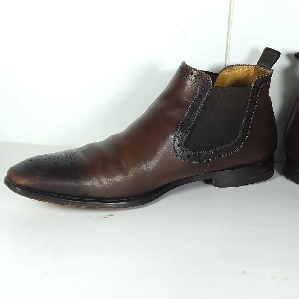 Antonio Maurizi Men's US7 EU40 Brown Burnished Leather Chelsea Ankle boots